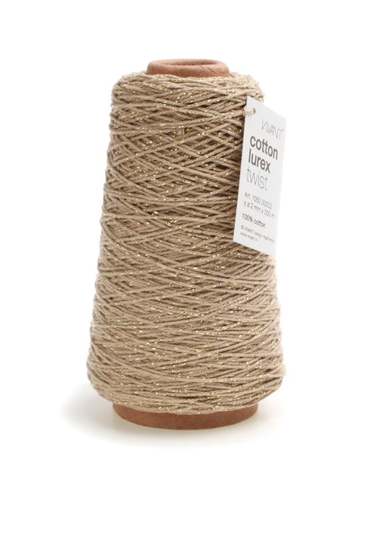 Natural cotton rope with gold accents - 300 meters - Cotton Rope