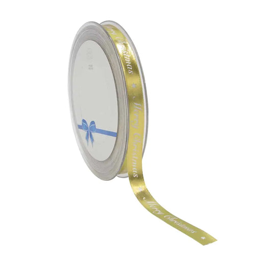 Satin Christmas Ribbon Gold Shine - 10mm x 20m