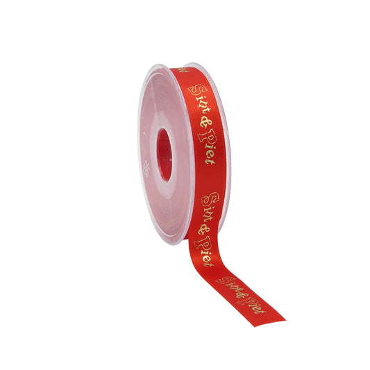 Satin-Weihnachtsmannband Rot - 15 mm / 23 mm - 25 Meter