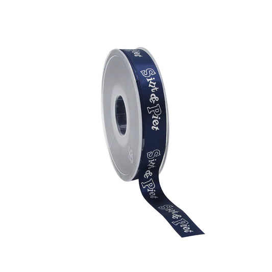 Satin-Weihnachtsmannband Blau - 15 mm / 23 mm - 25 Meter