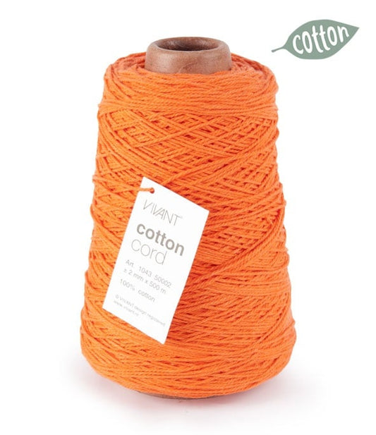 Orange cotton rope for various applications and projects - 500 meters - Cotton Rope