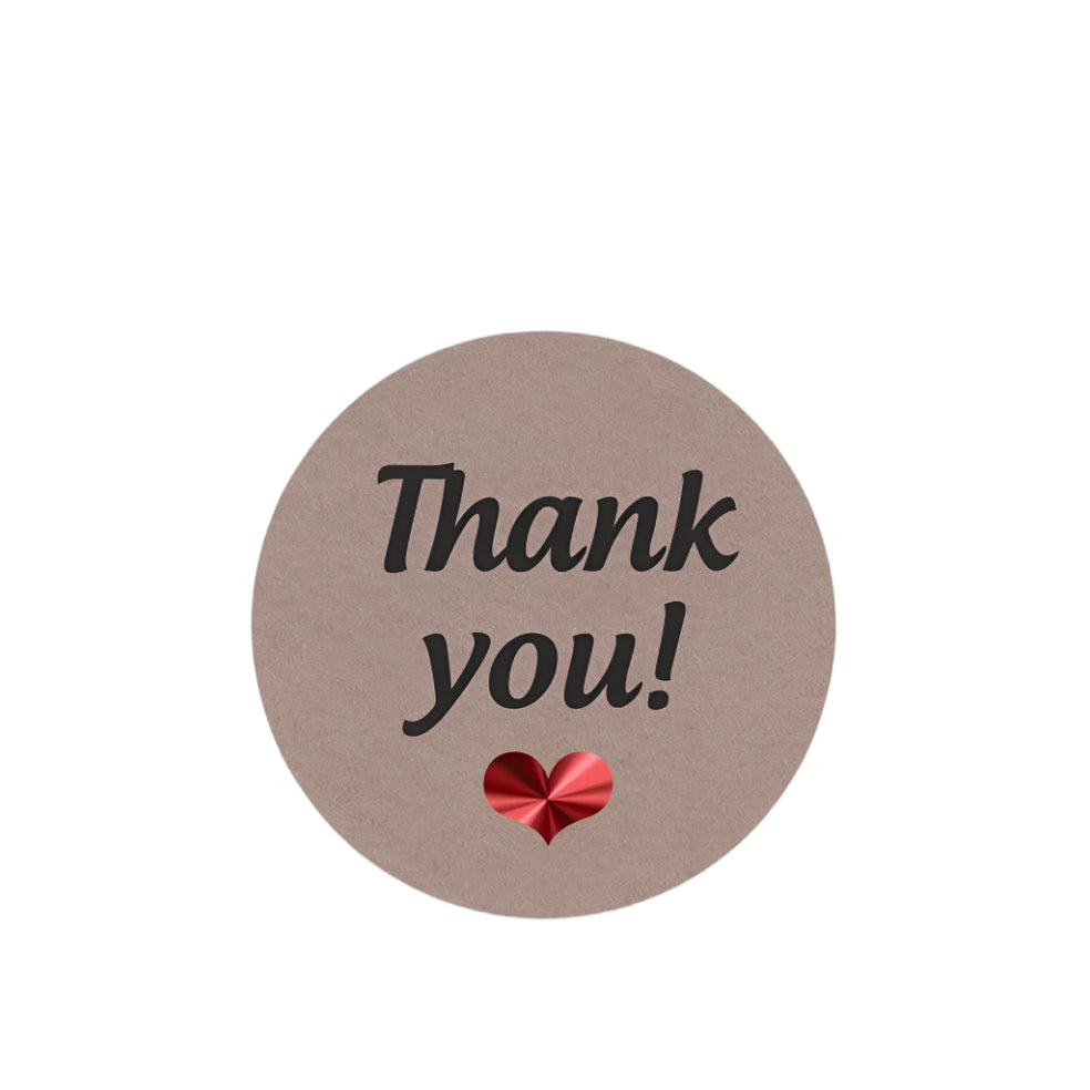 Etiket Thank you rood Hart - Kadopapier.net