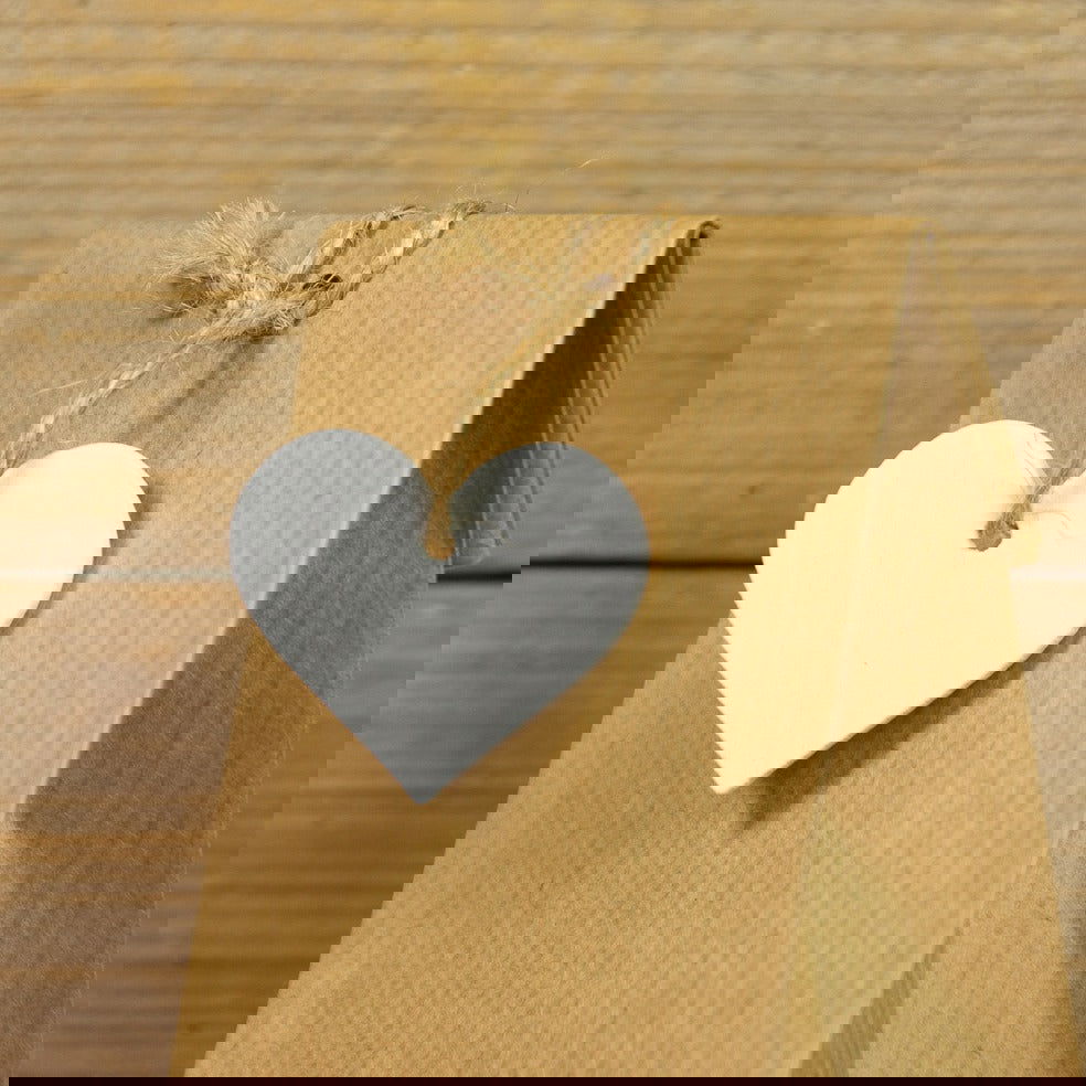 Houten Hart Wit - Kadopapier.net