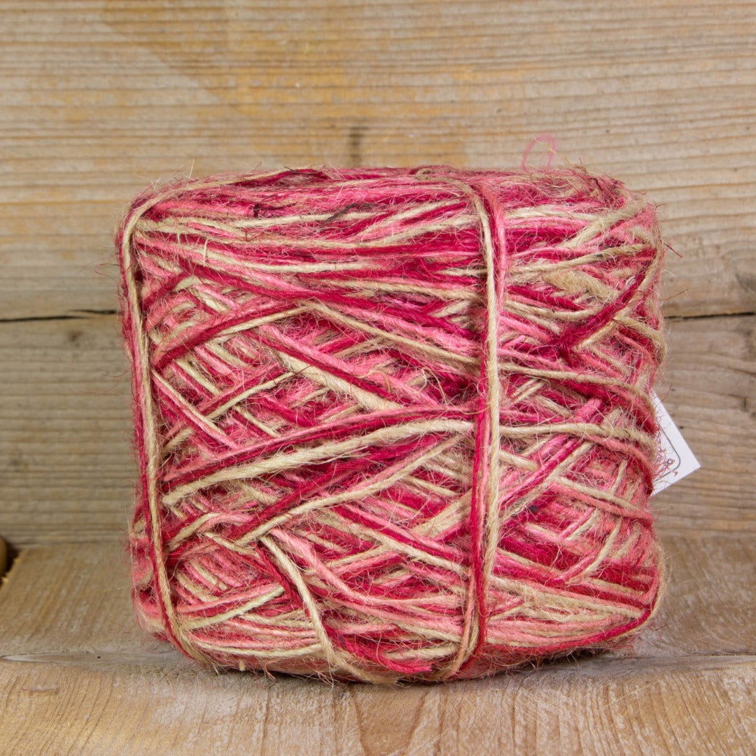 Jute touw tricolor Fuchsia - Kadopapier.net