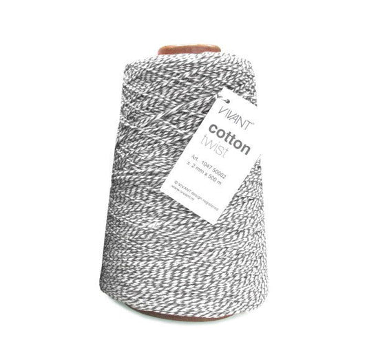 Katoenkoord Grijs-Wit - Kadopapier.net