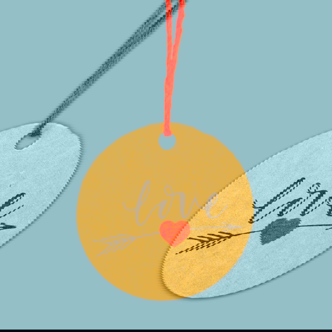 Kraft Label Rond Love - Kadopapier.net