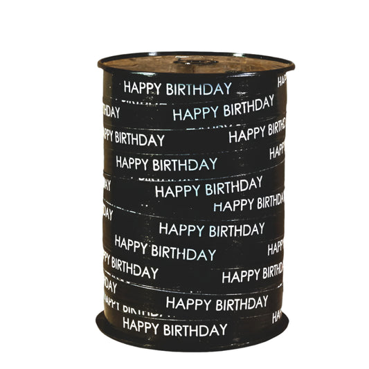 Krullint Happy Birthday Zwart - Kadopapier.net