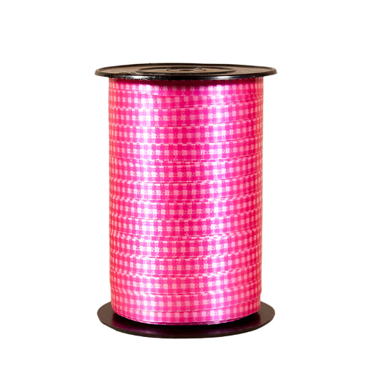 Krullint met Ruitjes Roze - Kadopapier.net