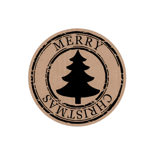 Merry Chirstmas rond Kraft - Kadopapier.net