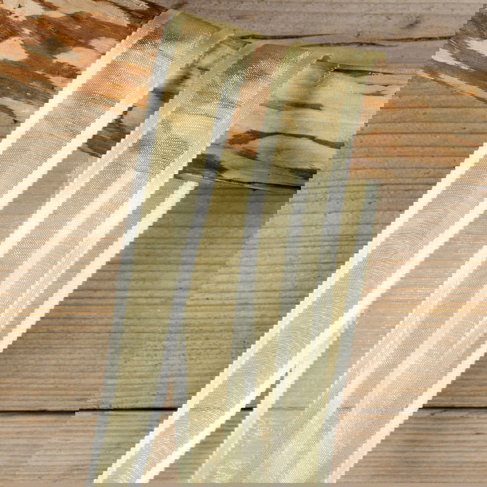 Satin Edge Organzalint Ivoor - Kadopapier.net