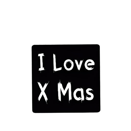 Schoolbord etiket I Love X-mas - Kadopapier.net