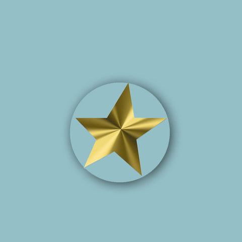 Sluitsticker Ster transparant-goud - Kadopapier.net Sluitsticker Ster transparant-goud - Kadopapier.net