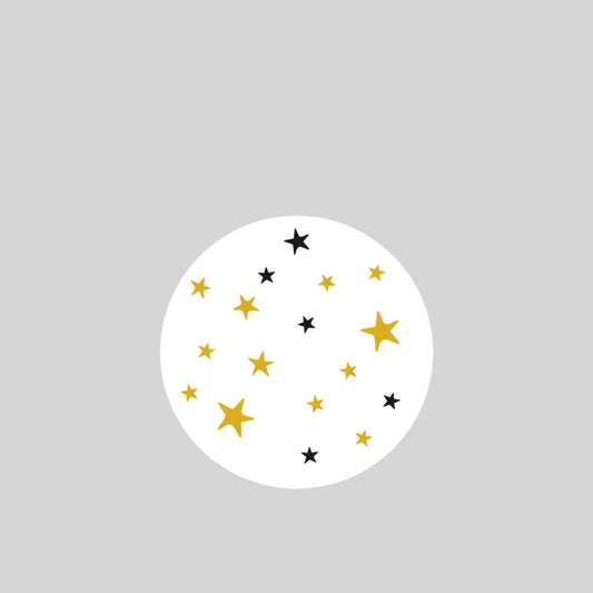 Sluitzegel Sterren Zwart en Goud - Kadopapier.net