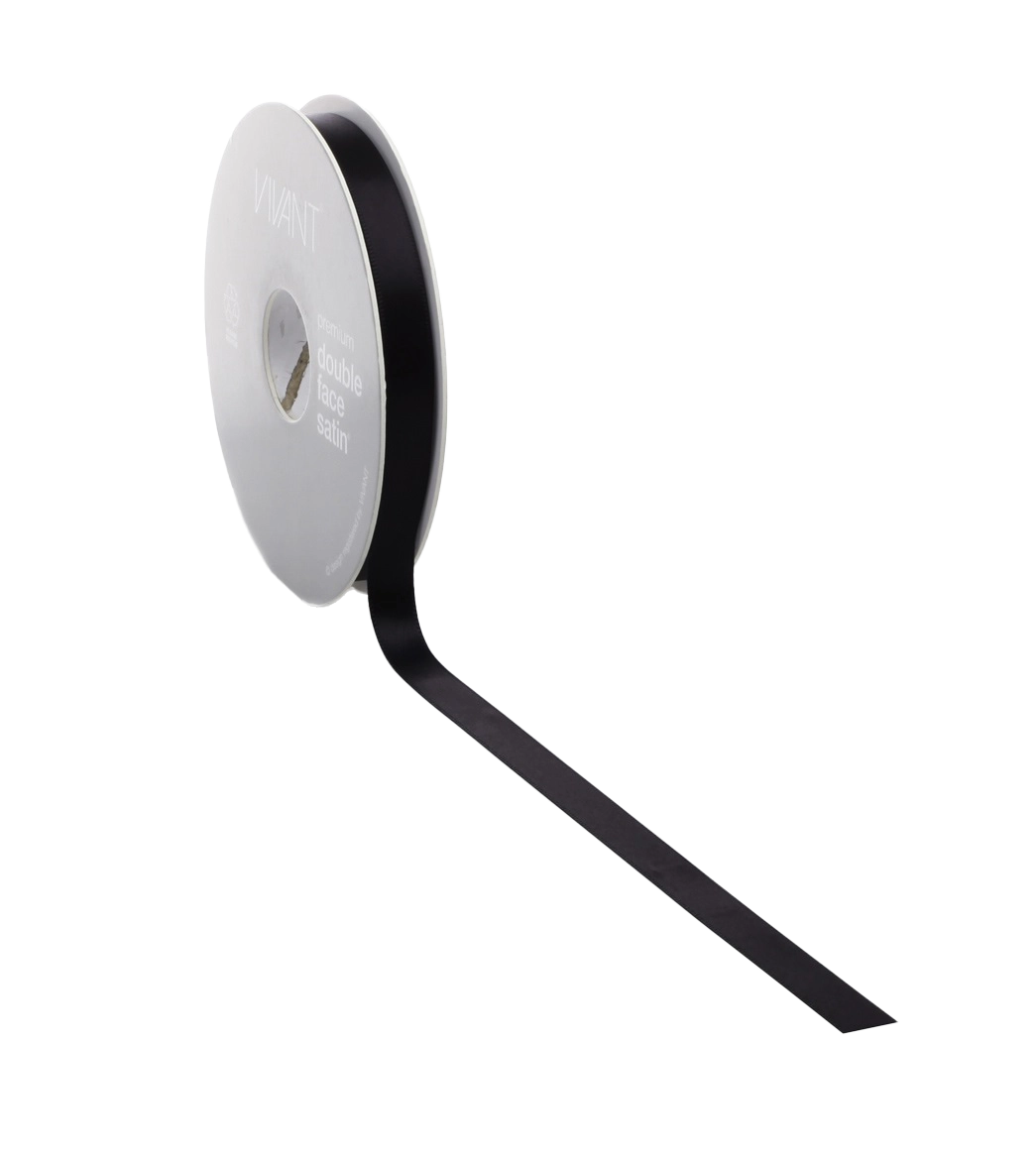 Zwart Satijnlint - 3, 6mm / 50m & 10, 15, 25, 38mm / 25m - Kadopapier.net