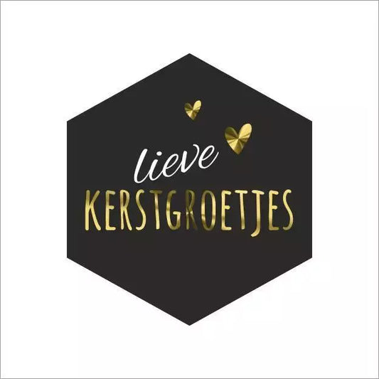 Christmas Greeting Label 6 Corners Merry Christmas 40mm | 250 Pieces High Gloss