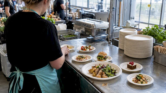 Suikerrietborden in diverse formaten voor de catering