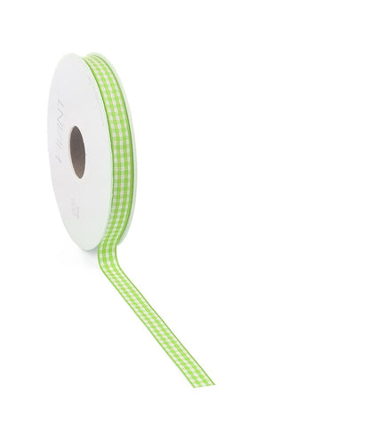 Luxus Kariertes Geschenkband Limette &gt; 9mm/15mm | 20m