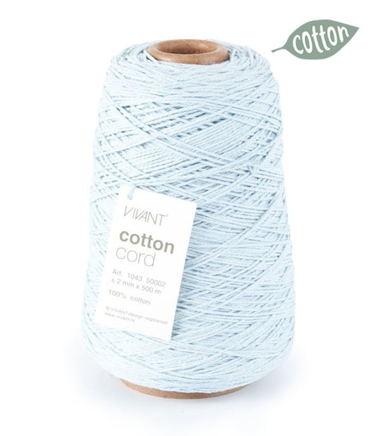 Light blue cotton rope for creative projects and crafts