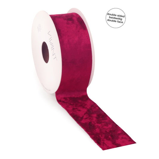 Double Face Velvet Band Rot - Doppelseitiger Samt - 5 Meter - Wahl aus 3 Breiten