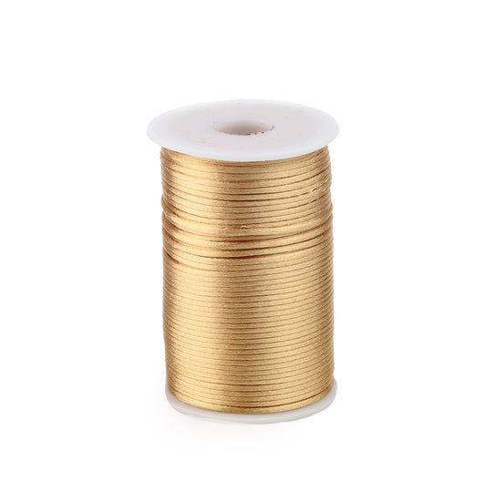 Satijnkoord Goud 2 mm / 100 mtr.