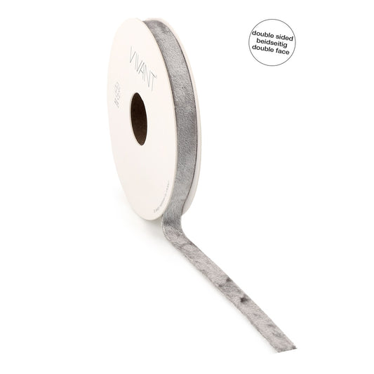 Double Face Velvet Ice Band Silber - Beidseitiger Samt - Luxuriöse Optik - 3 Breiten - 5 Meter