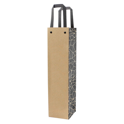 Luxe Eco Weinflaschentasche Gestrichenes Kraft