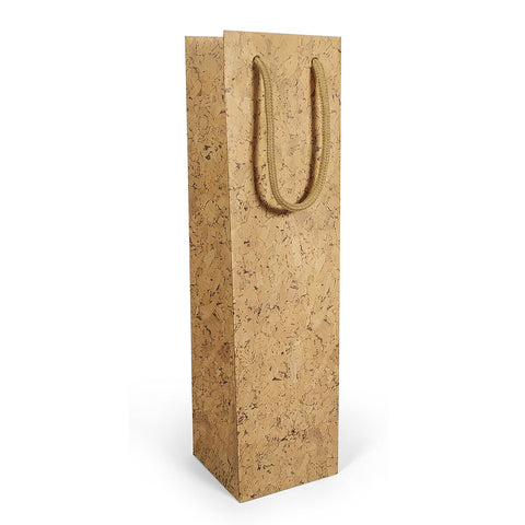 Wine Bottle Bag with Gold Stripes on Matte Dark Blue - 8.5 x 7 x 42 cm - 50 Pieces