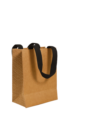 Papiertragetasche Natur Kraft Schwarze Punkte – 50er Set