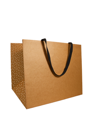 Papiertragetasche Natur Kraft Schwarze Punkte – 50er Set