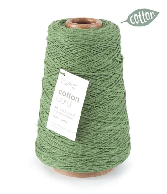 Antique green cotton rope for creative projects and decoration