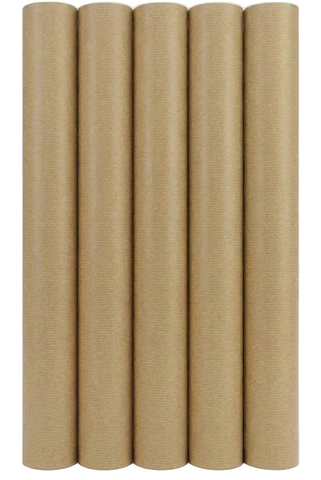 Kraft Pure – Klassisches geripptes Geschenkpapier – 70 cm x 2 m – 5 Rollen 