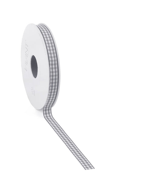 Kariertes Geschenkband Grau &gt; 9/15mm | 20m