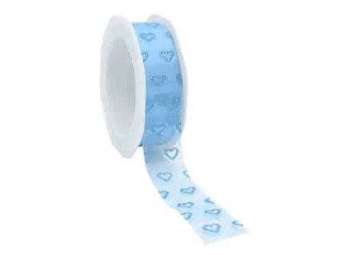 Baby Organzalint Blauw 25 mm - 25 meter