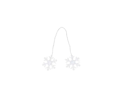Sneeuwvlokken op Draad Zilver | 24 Draadjes met Sneeuwvlokken van 3 cm