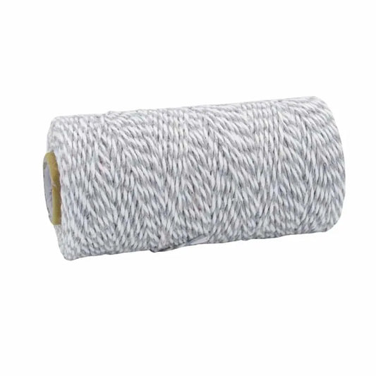 Cotton rope grey - white for creative projects and decoration