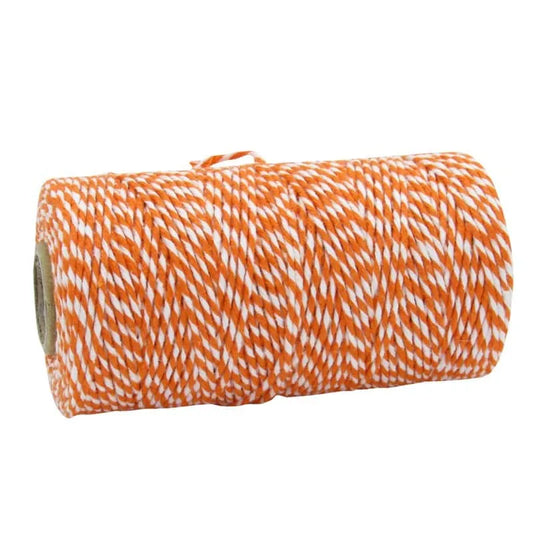 Cotton cord orange-white for creative projects and crafts
