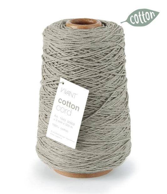 Grey cotton rope for versatile use in crafting and decoration