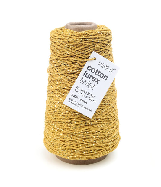 Cotton rope ochre - gold for creative projects and decoration