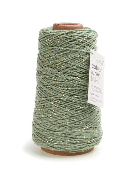 Cotton rope lime green - gold for creative projects