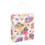 Witte draagtas met bloemen en kolibrie, 34 x 28,5 cm - Kadopapier.net