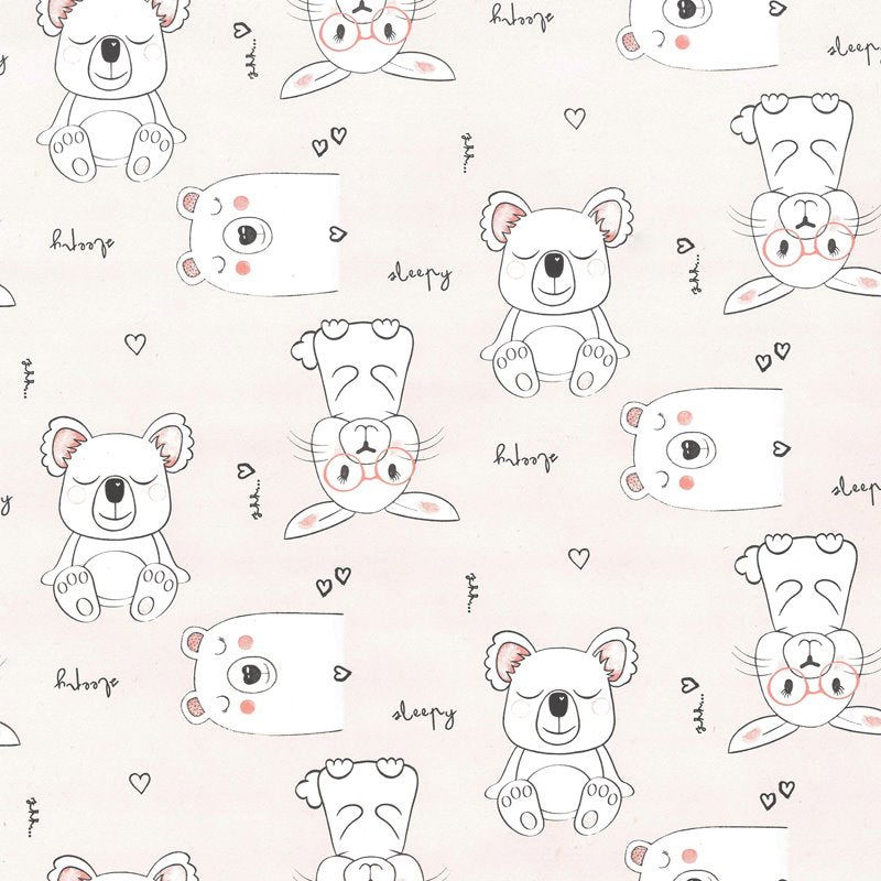 Baby Cadeaupapier Sleepy Roze - Kadopapier.net