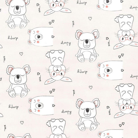 Baby Cadeaupapier Sleepy Roze - Kadopapier.net