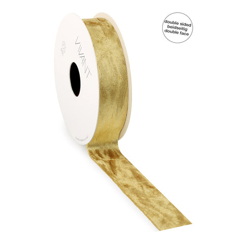 Doppelseitiges Velvet Band Gold - Double Face - 10mm / 25mm / 40mm - 5 Meter