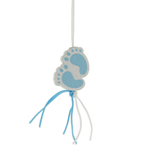 Gelukshanger Babyvoetjes Blauw > 24 mm | 100 Stuks
