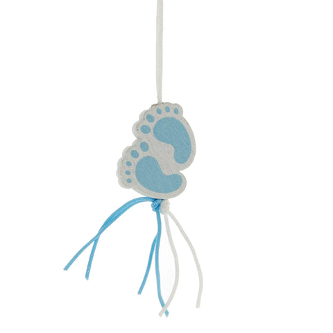 Gelukshanger Babyvoetjes Blauw > 24 mm | 100 Stuks