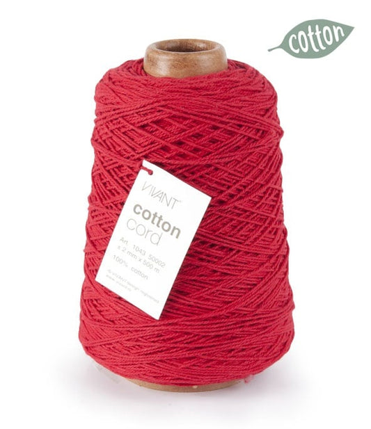 Red cotton rope for various applications and craft projects