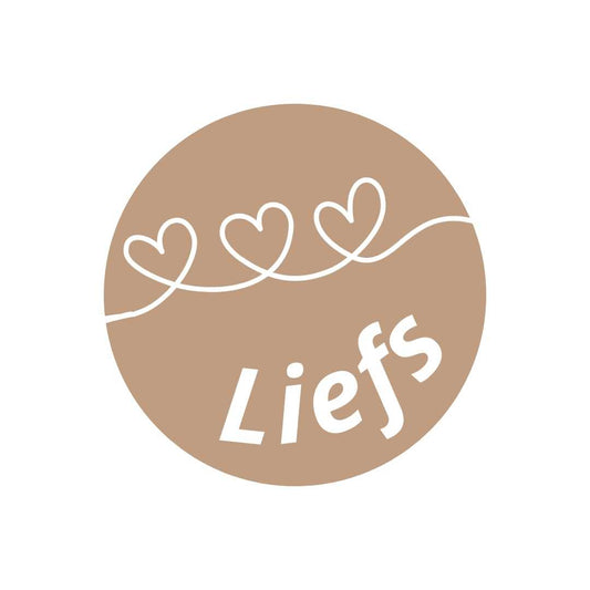 Runde Sticker "Liefs" - Kraft Herzlinie - Selbstklebend - Ø 39 mm - 250 Stück pro Rolle