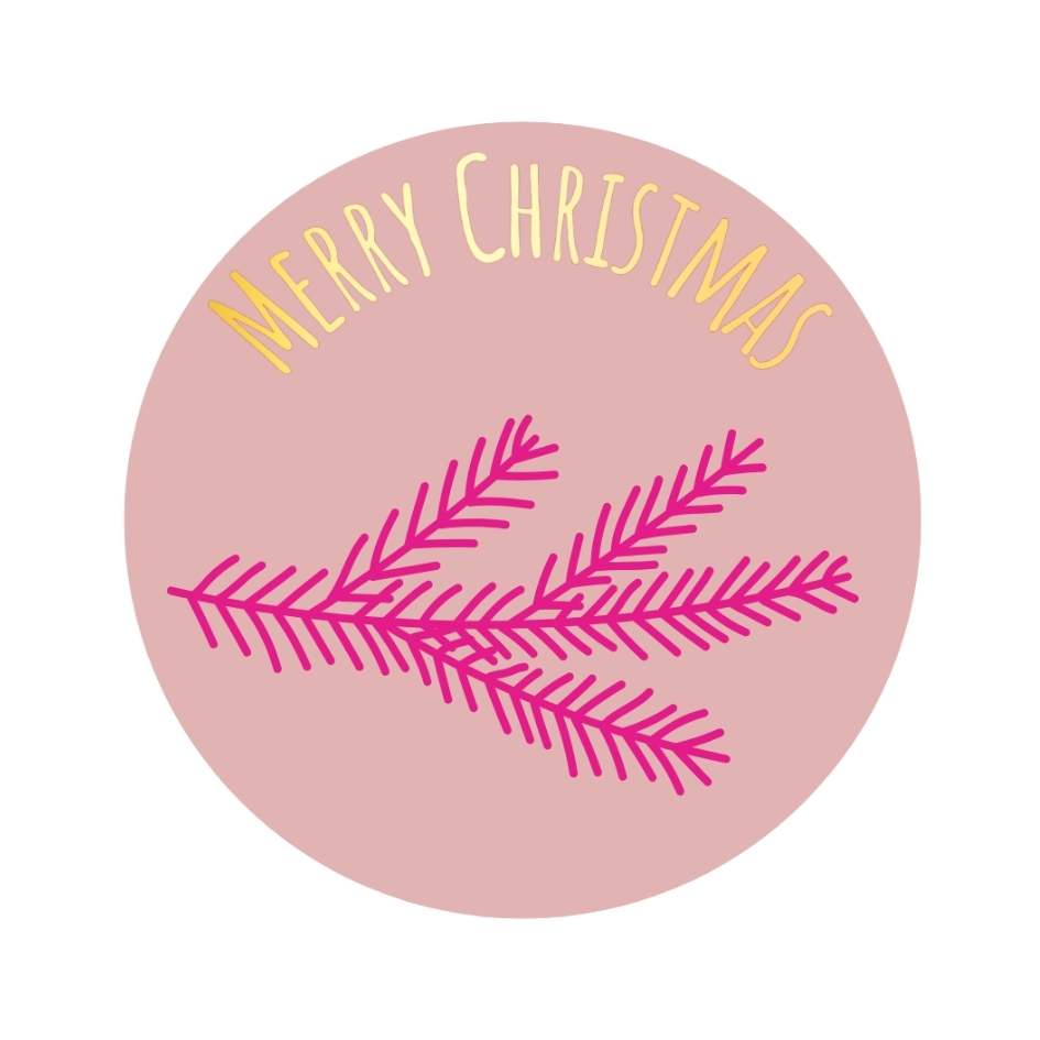 Merry Christmas Etiketten – Poederroze & Goud - Kadopapier.net