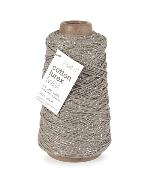 Cotton rope grey - silver for creative projects and decoration