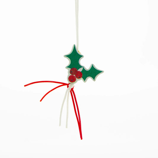 Lucky Pendant Holly Branch &gt; 26mm | 100 Pieces